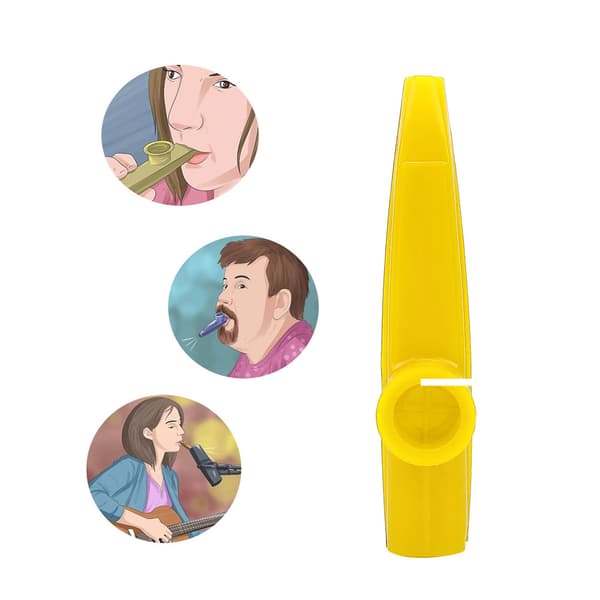 Mini Plast Kazoo Ukulele Gitarr Lättlärt Musikinstrument Gul