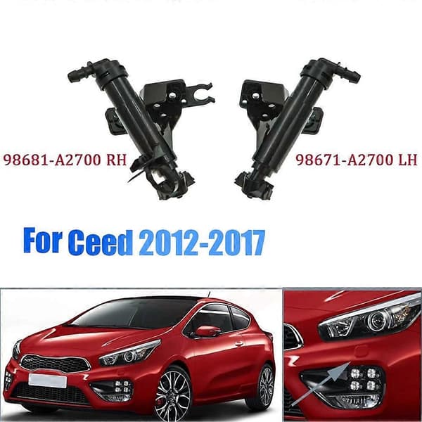 1 par frontlysspylerdyser 98671-A2700 98672-A2700 for Ceed 12-17 Bilfrontlysrenser W Black