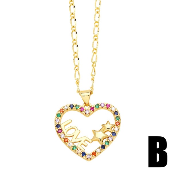 Halsband present till mamma Zircon Mama Heart Stud Modesmycken Ac8441 B