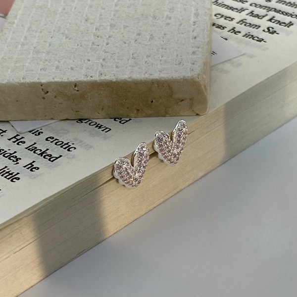 Øredobber Heart Stud S925 Sølv motesmykker Ac5143 Necklace