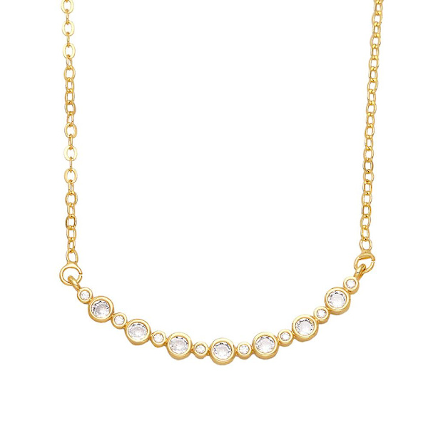 Halsband Vintage Zircon Metallic Element Modesmycken Ac8522 white