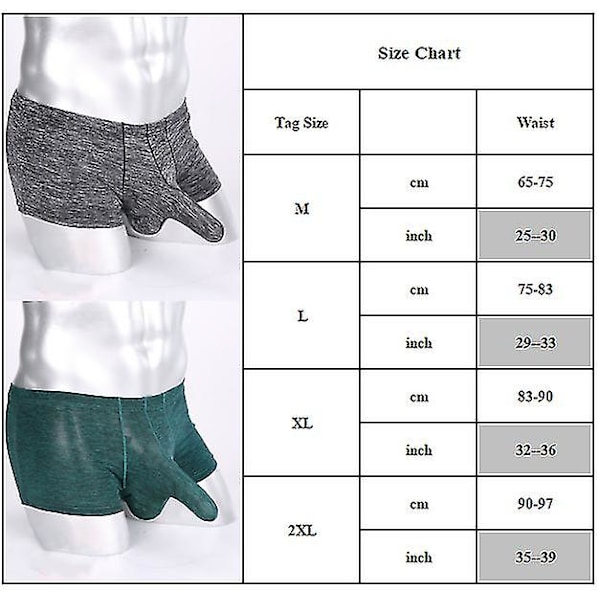 Män Low Rise bomull Boxer Trunks Underkläder Trosor Turquoise Blue 2XL