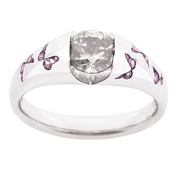 Ring Sommerfugle Mønster Smykker Tilbehør Legering Cubic Zirconia Finger Band Til Kvinder US 8