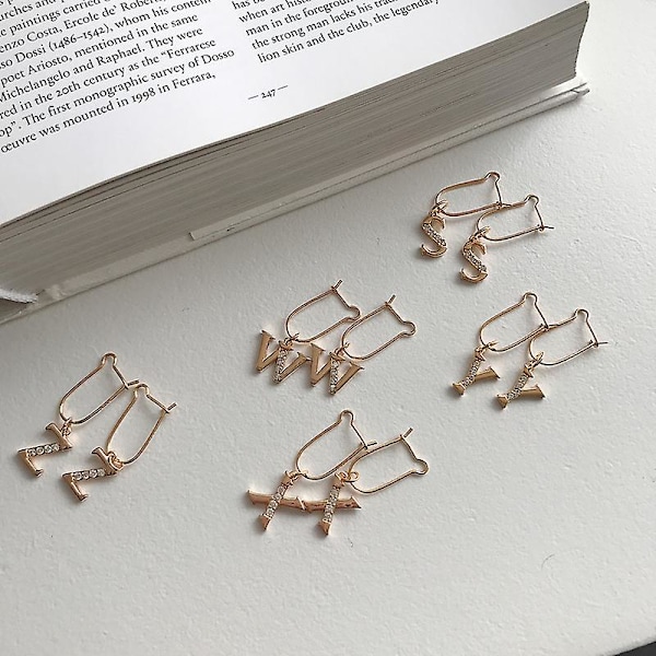 Øredobber Sølv S925 Letter Fashion Jewelry Ac7389 K (Single)