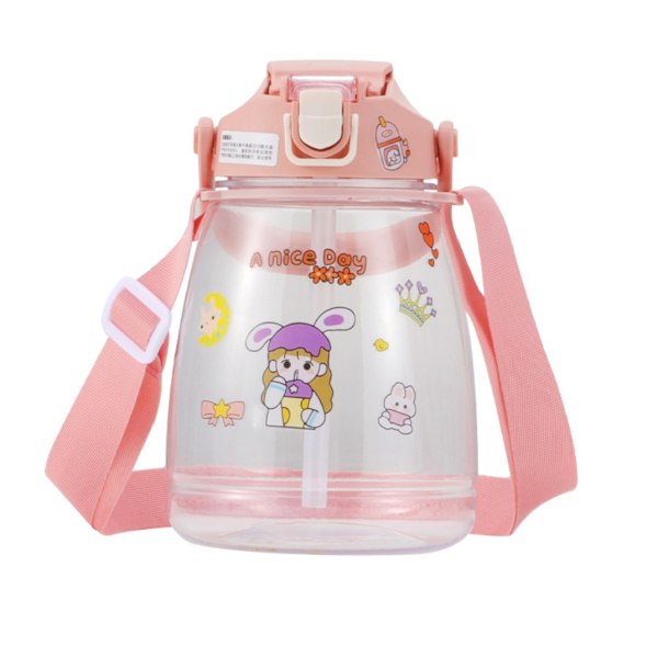 Dobbel drikkekopp for barn og studenter (rosa + 1300ml),