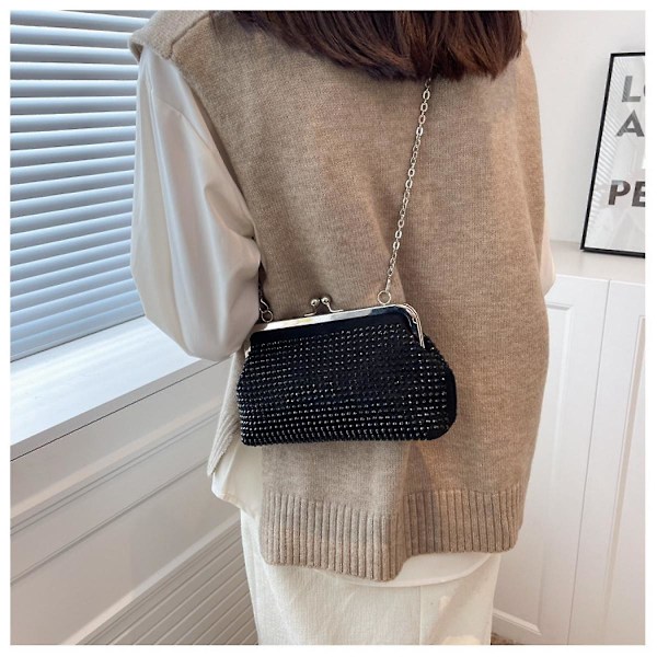 Kirkas Diamond Crossbody Laukut Simplicity Luxury Designer Käsilaukku Pearl Kukkaro Muoti Naisten Laukku Trendikäs Ketju Naisten Laukku Musta