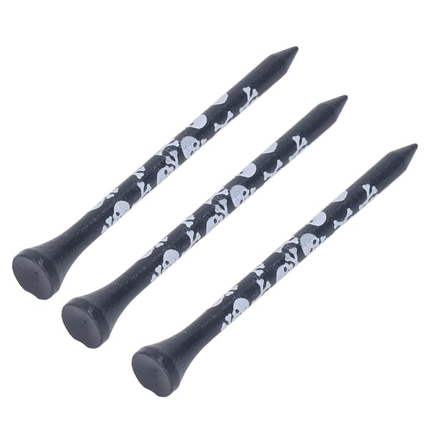 Golftees af bambustræ, 30 stk., 8 cm, trykt skaldesign, golftilbehør