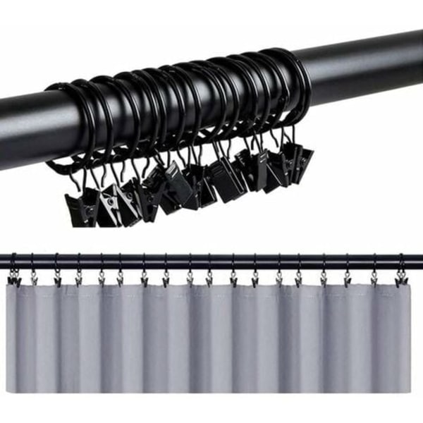 25st gardinringar med klämmor Metall gardinklämmor krok, lätt att öppna och stänga, metall gardin pin krokar för Window Doo
