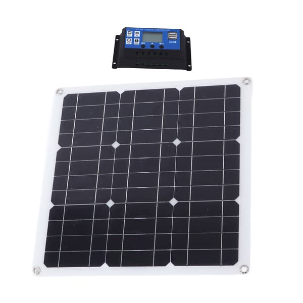 30W Solcellepanelsett Dobbel USB DC-utgang 100A Kontroller for Bil Båt Batteri