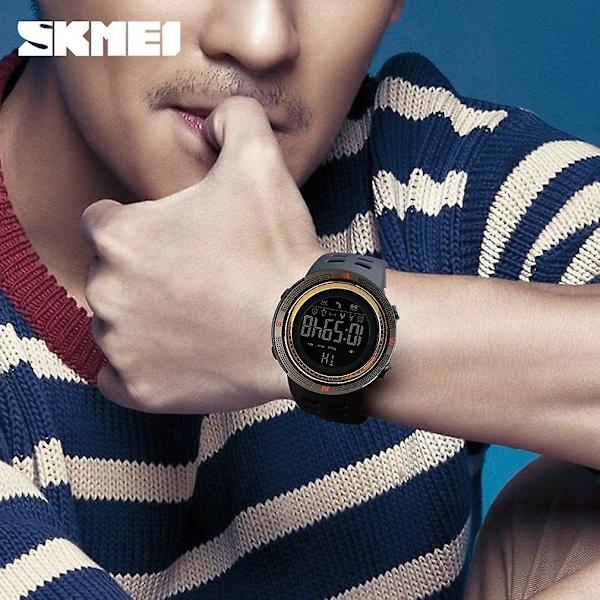 Bluetooth Smart Watch 1250 skritteller påminnelse Vanntett Sports Gold Color