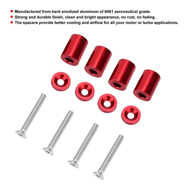 Aluminium Legering Motorhjelm Ventilation Spacer Riser Kit 6mm Turbo Motor