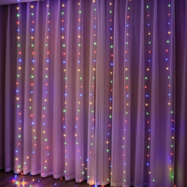 LYCXAMES 3*3 USB kobbertråd LED vandfaldsgardin lysledninger