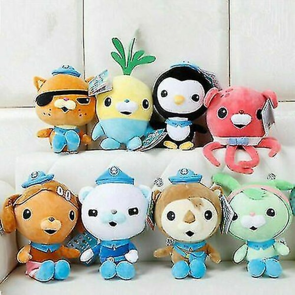 8&#39;&#39; The Octonauts Octo Glow Crew Pack Barnacles Kwazii Peso Plyschdocka Barnpresent