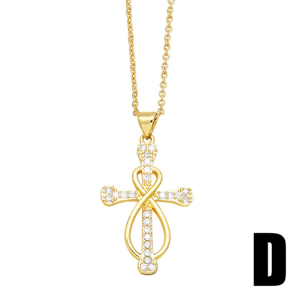 Halsband Vintage Zircon Cross Modesmycken Ac8768 C
