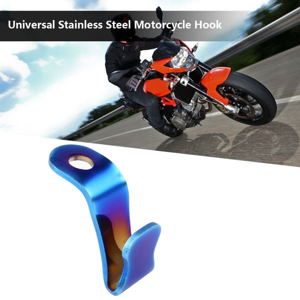 Motorcykel Krog Hænger i Rustfrit Stål Universal 6mm Farverig Titanium