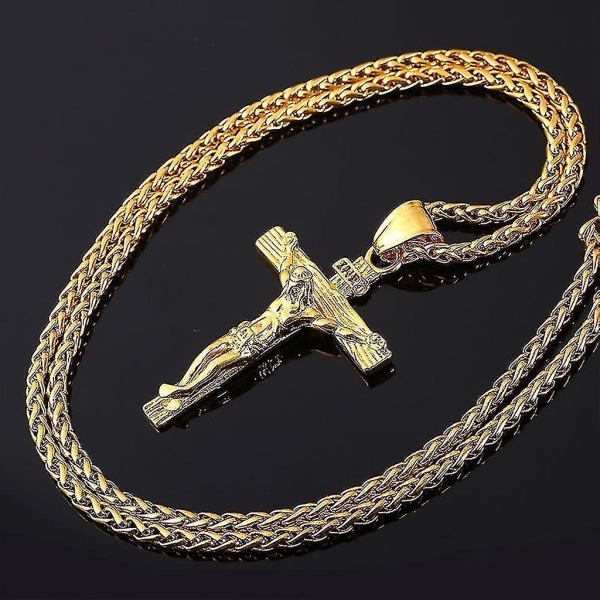 Mode Christian Jesus Alloy Cross Halsband Lång Kedja Enkel Cross hänge