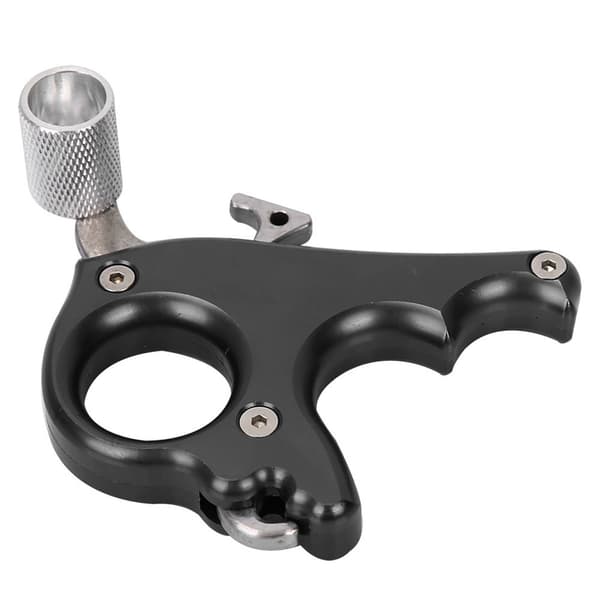 3-fingergrepp Tumme Caliper Trigger Bågskytte Release Aid för Compound Bow Svart