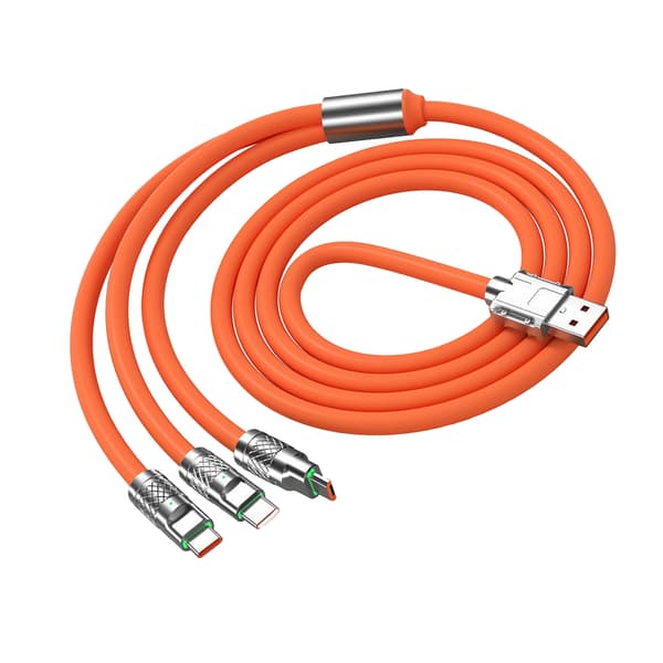 3,94 fod 120W 3 i 1 opladerkabel til iPhone Android Type C Universal Hurtigoplader