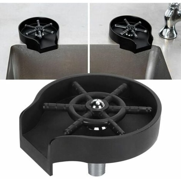 Koppvasker Kran Glassskylletråd Høytrykksglass Autoskyllekopp Koppskyllevasker For Kjøkkenbar Vasker Vaskekopp + Sh