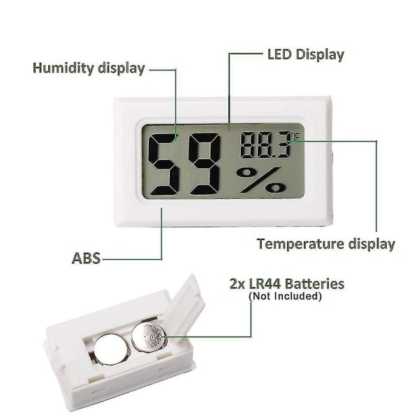 Mini digital lcd indendørs praktisk temperatursensor fugtighedsmåler termometer hygrometer måler digitalt termometer