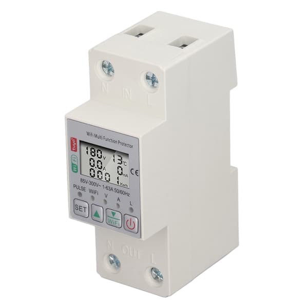 WiFi Smart Strømmåler Switch Tuya Energi Afbryder Multifunktionsbeskyttelse Måling AC 85 300V 63A
