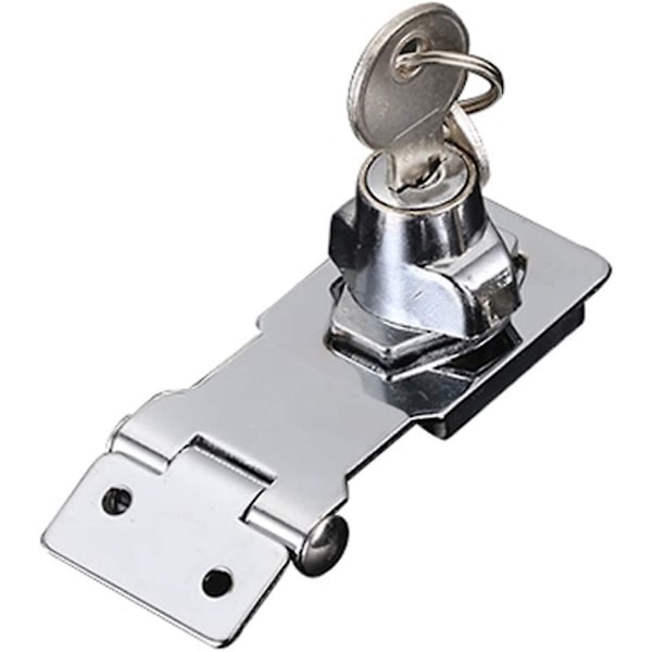 Nyckellås Hasp, Heavy Duty Hasp Clip med inbyggt lås, självlåsande dörrlås för fönsterdörr, husdjursburskåp