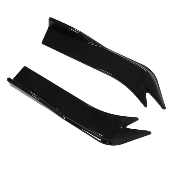 2 stk. Glossy Black Rear Bumper Lip Diffuser Side Skirt Canard Protector