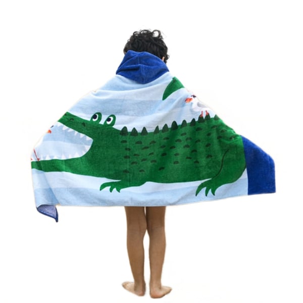 Bærbart badehåndklæde med hætte (Seagull Crocodile DP-11) C