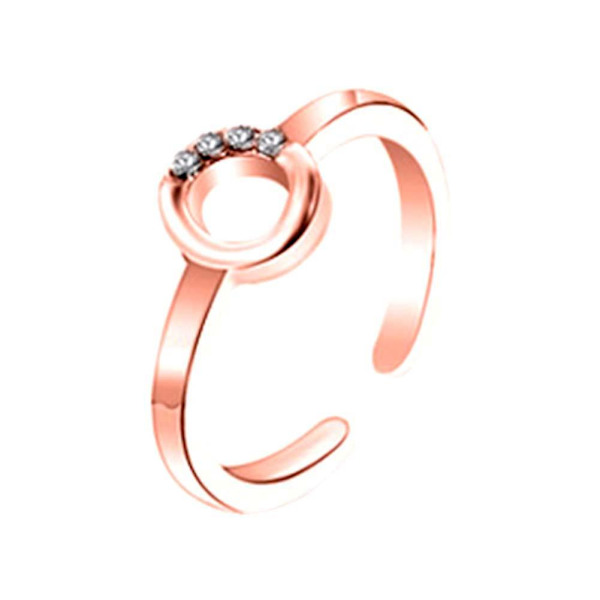 Mode Simple 26 Letter Rhinestone indlagt åbning Finger Ring Lady smykker gave Silver R