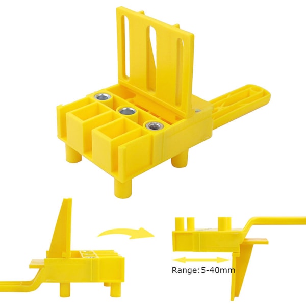 (Gul lige hulslokalisator (sæt med 8) Træplankeforbindelsesborefinder