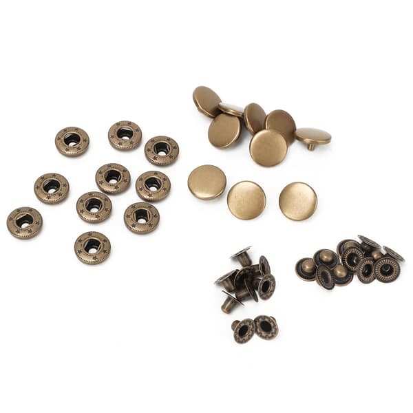 15 mm metalltryckknappar med tryckknappar - set med 10 st