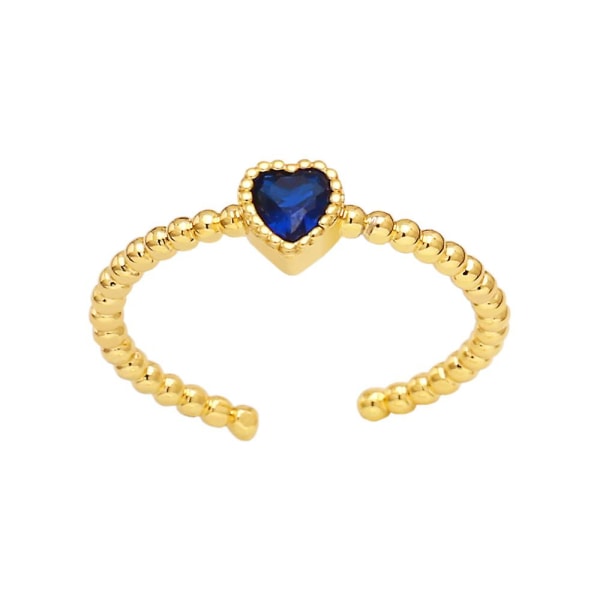 Ring Vintage Zircon Heart Stud Fashion smykker Ac10008 Blue