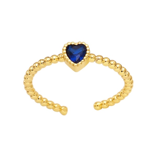 Ring Vintage Zircon Heart Stud Motesmykker Ac10008 Blue