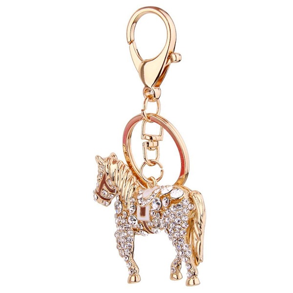 Rhinestone Horse Pendant nøglering nøglering nøglering gave (kaffe)