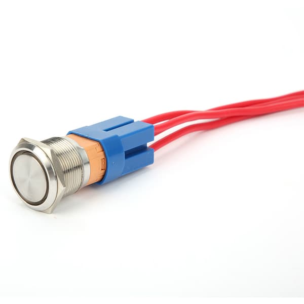 22mm 20A 250V AC Trykknapp Bryter Flat Hode Metall 4Pin Socket Selv Reset