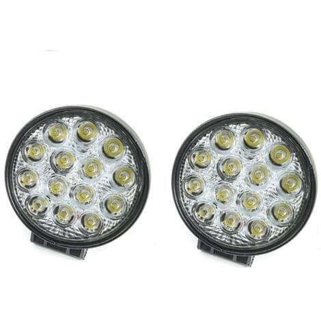2x 12v 14 LED 42w lisävalot maastoautoihin, pyöreät, 6000k