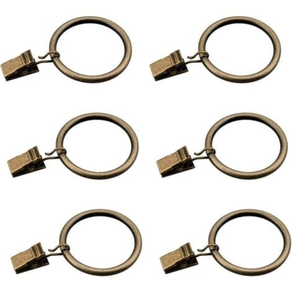 Sæt med 30 bronze gardinringe med clips/heavy-duty dekorative metal drapering klip kroge sæt med tyller til gardiner, B