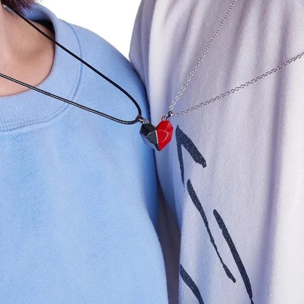 Hjertevedhæng, par magnetiske halskæder til veninders kæresters gave