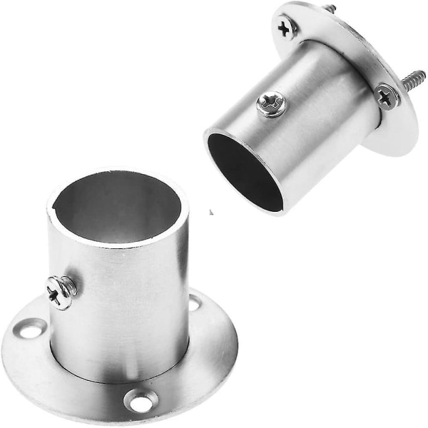 2 stk rustfritt stål rundrørholder 25 mm