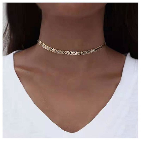 Halskjede Fish Bone Choker Motesmykker B1636