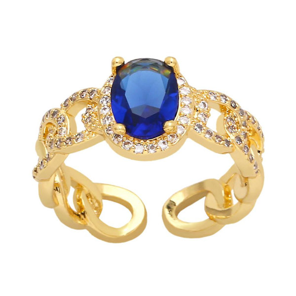 Sormus Vintage Zircon Metallic Element muotikorut Ac8658 Blue