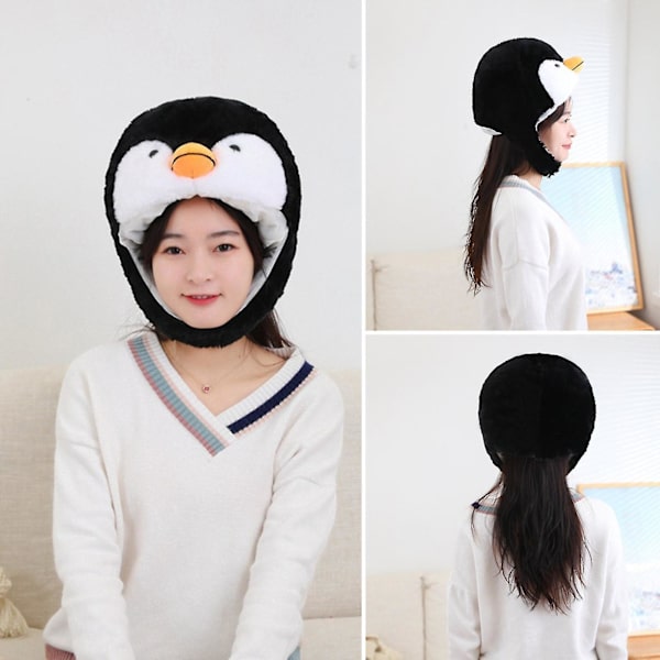 Penguin Huvudbonader Mjuk Pp Bomullsfyllning Härlig djurhatt Varm utklädning Håraccessoarer Plysch tecknad hatt Cosplay Kostymtillbehör Sel