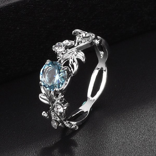 Kvinner Ring Blader Rhinestones Smykker Elegant Bright Luster Ring For Daglig Bruk US 9
