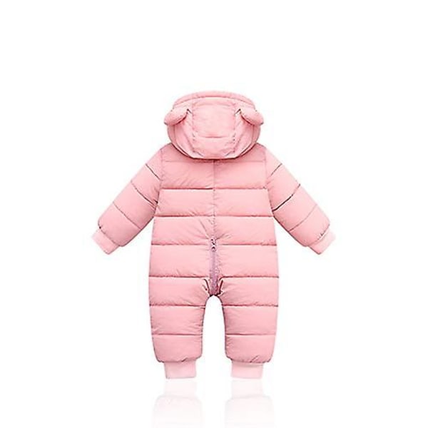 Baby med huva i bomull 90cm pink