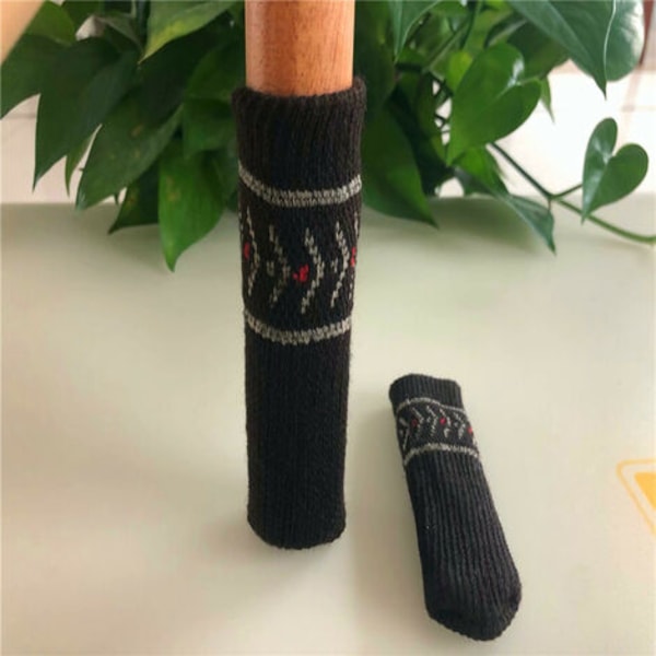 set (4 kpl) tummanruskeat pöydän ja tuolin jalkapäälliset