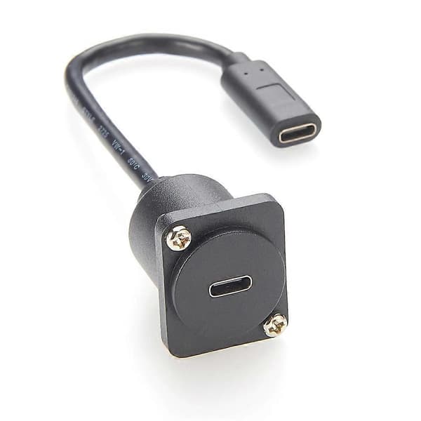 10 Gbps USB C Panelmonteringsadapter USB3.1 Typ C Hona till Hona Kabel D-Typ/XLR Panelmonterad USB C