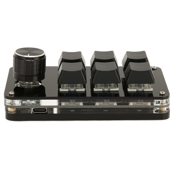 6-knapps Mini Keypad med Vred USB Programmerbart DIY Tangentbord för OSU Gaming och Kontorsbruk