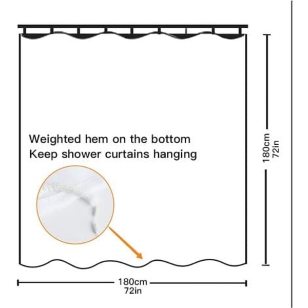 Suihkuverho 180x180 homeenkestävä polyesterikangas suihkuverho vedenpitävä ja konepestävä suihkuverho