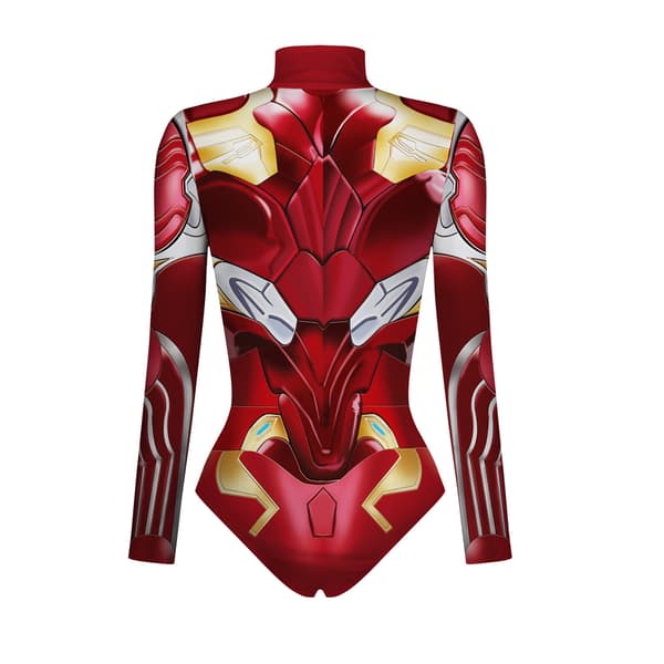 Superhelt Iron Man, COS-karakter 3D-print, Iron Man langermet badedrakt S