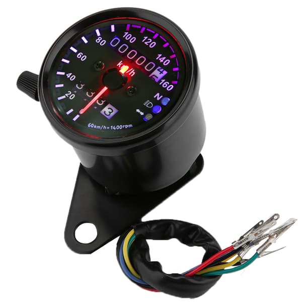 Universal Motorcykel LED Baggrundslys Dobbelt Odometer Speedometer Måler DC 12V
